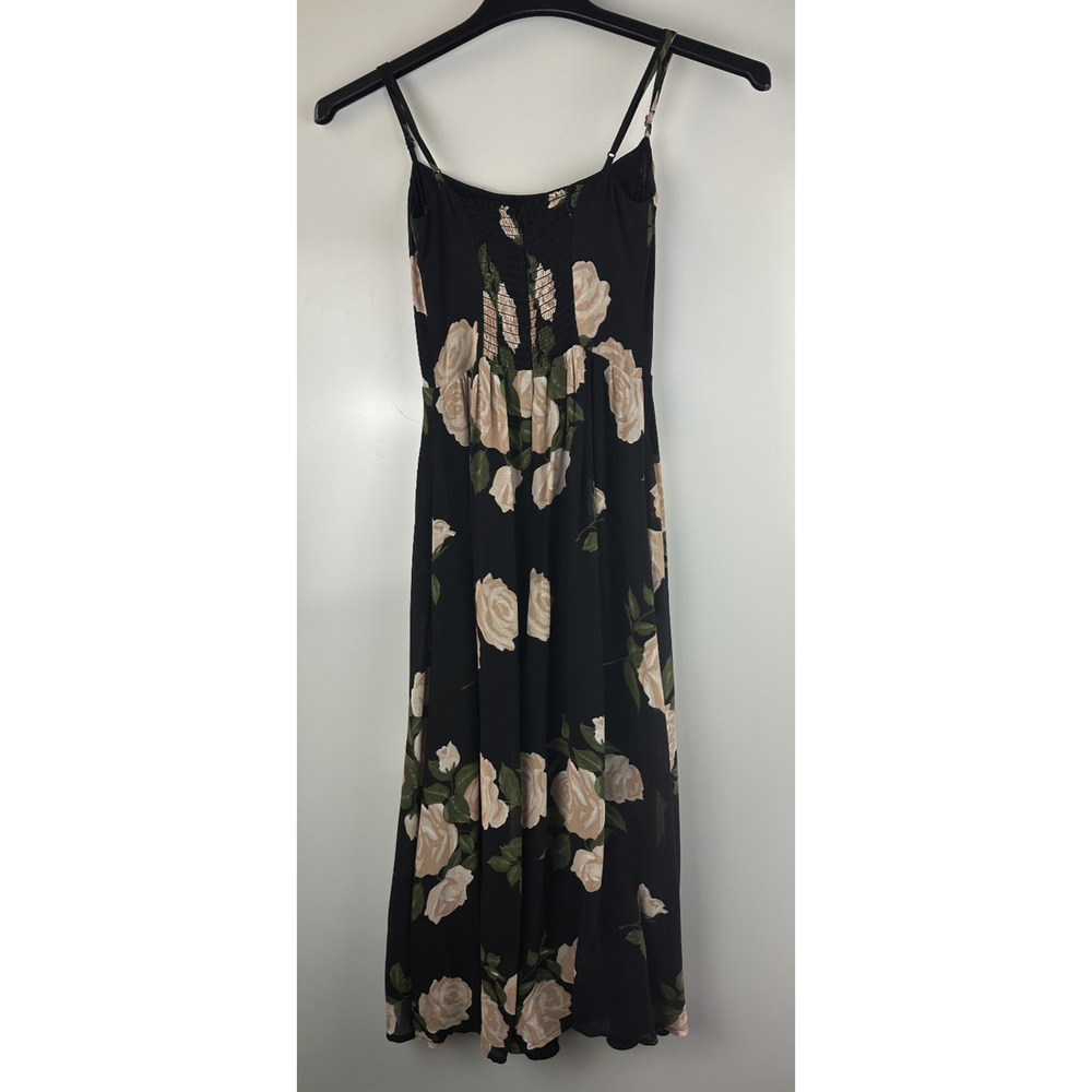 Reformation Rosehip Fit & Flare Floral Dress Lined Pockets Crepe Smocked Size 2 - Picture 10 of 11